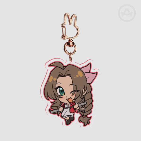 [Final Fantasy VII] teeny aerith - Clear Acrylic Keychain