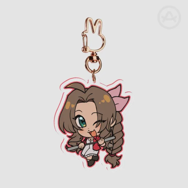 [Final Fantasy VII] teeny aerith - Clear Acrylic Keychain