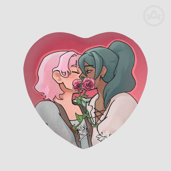 Roseblade Heart Shape Plush Badge