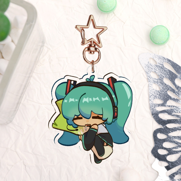Sleepy Miku Vocaloid Keychain Acrylic Keychain