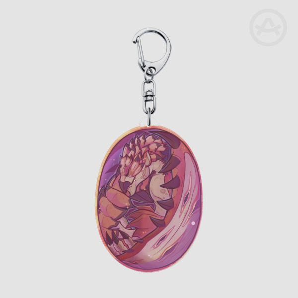 Pink Flying Wyvern Keychain