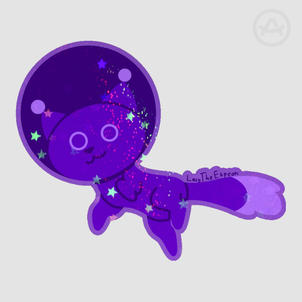 Spacey Violet sticker(Rainbow Cats)