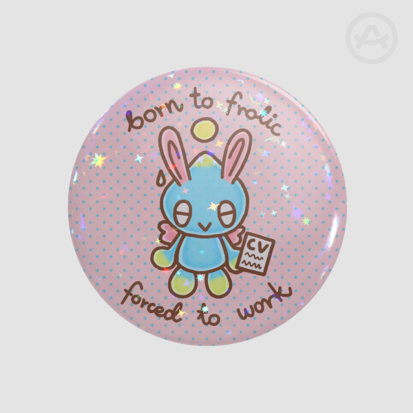 Jobless Chao Round Badge (holo stars)