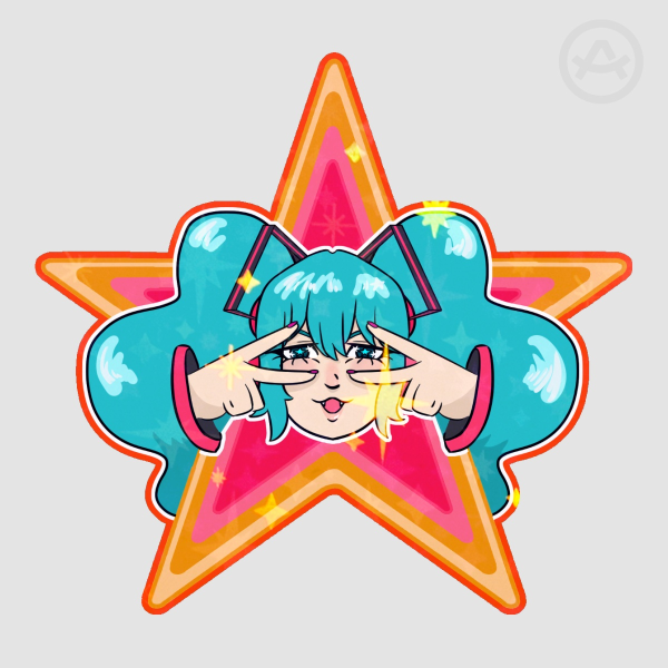 Miku Beam Holo Stickers