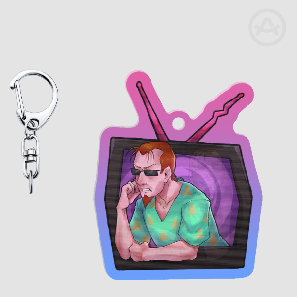 Postal Brain Damaged Lenticular Acrylic Keychain