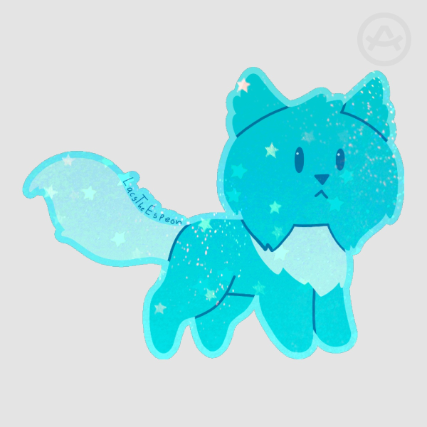 Icy Cyan sticker(Rainbow Cats)