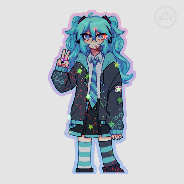 Hatsune Miku Stars Holographic Sticker