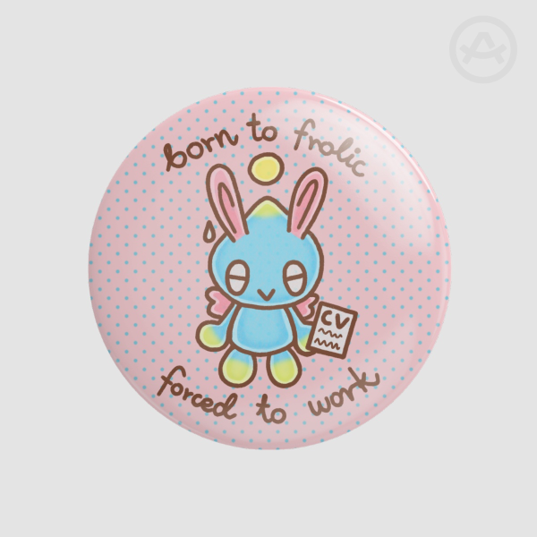Jobless Chao Round Badge (glossy)