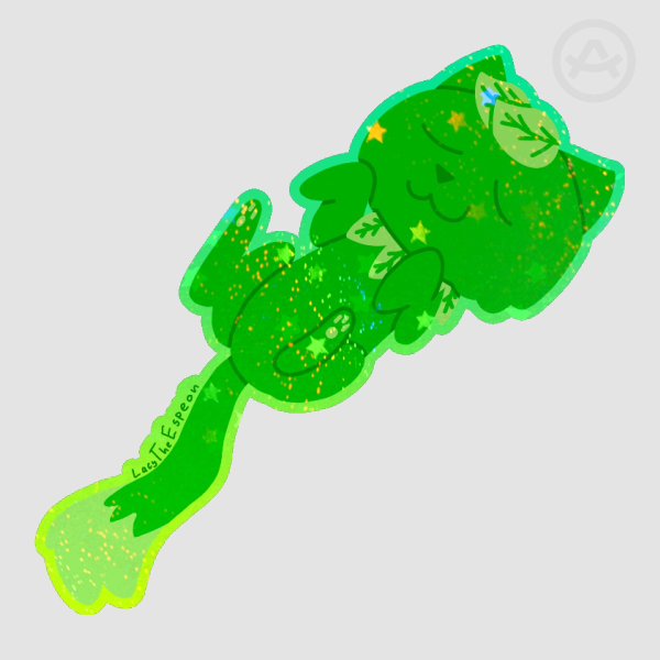 Leafy Green sticker(Rainbow Cats)