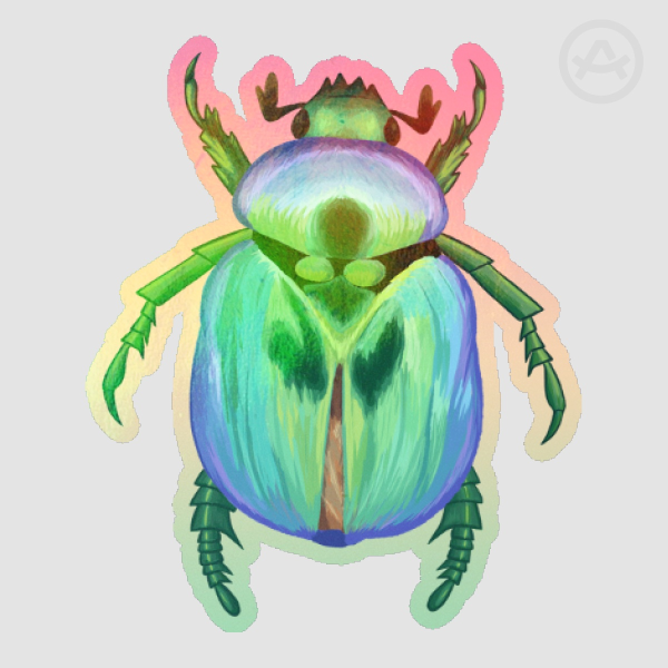 Shiny beetle - (36x30mm) Die Cut Sticker