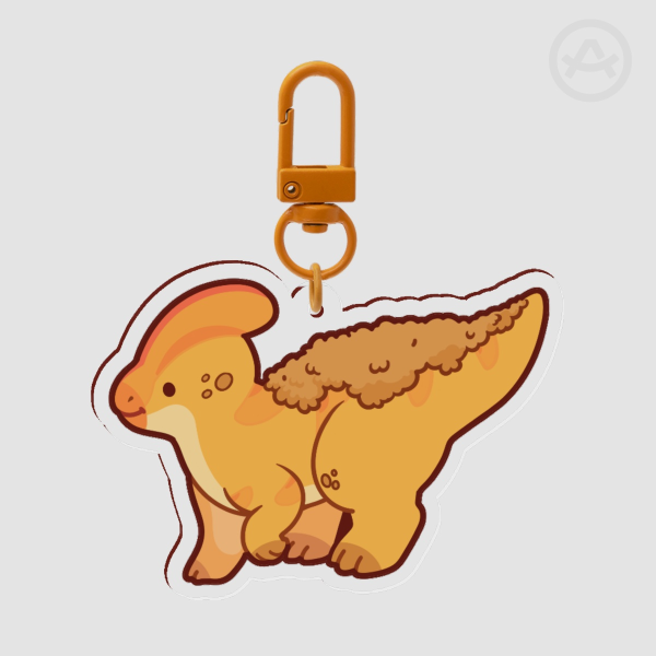 Peachasaurolophus Acrylic Keychain