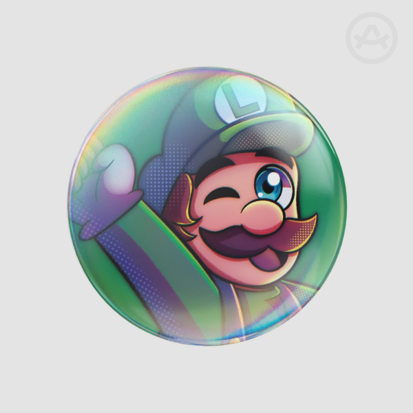 Luigi | Rainbow Holographic Badge
