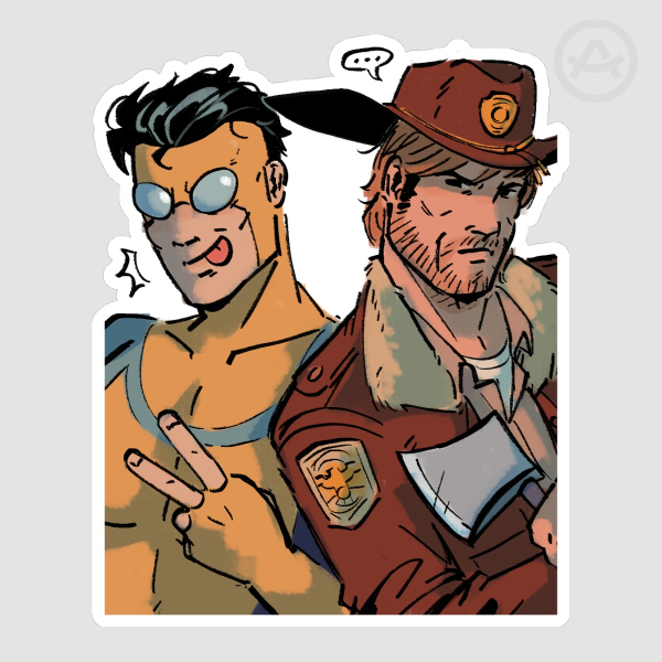 Invincible and Rick Grimes Sticker
