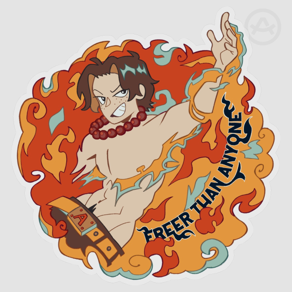 Portgas D Ace - Freer Than Anyone - Vinyle Sticker