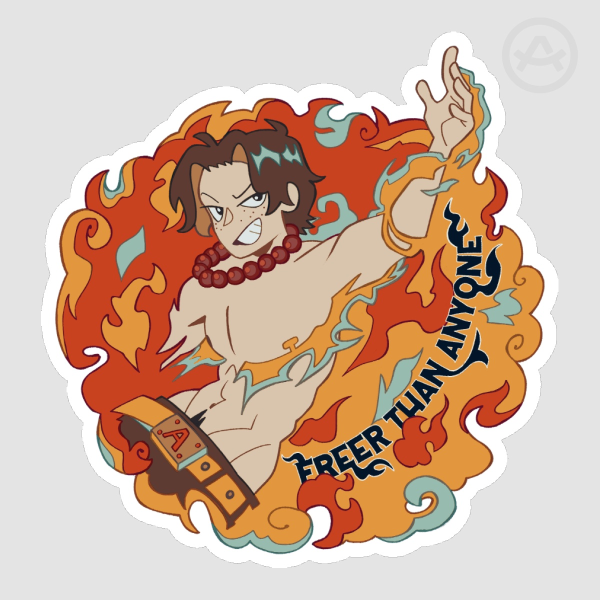 Portgas D Ace - Freer Than Anyone - Sticker