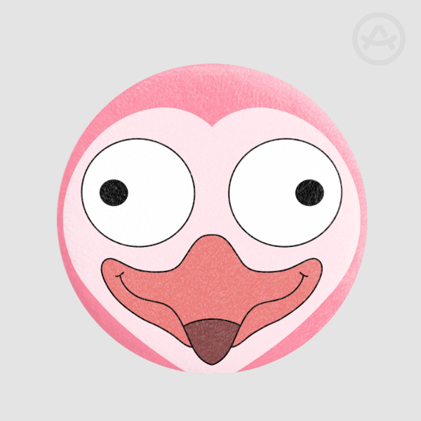 Flamingo Smiling Friends Logo Plush Badge