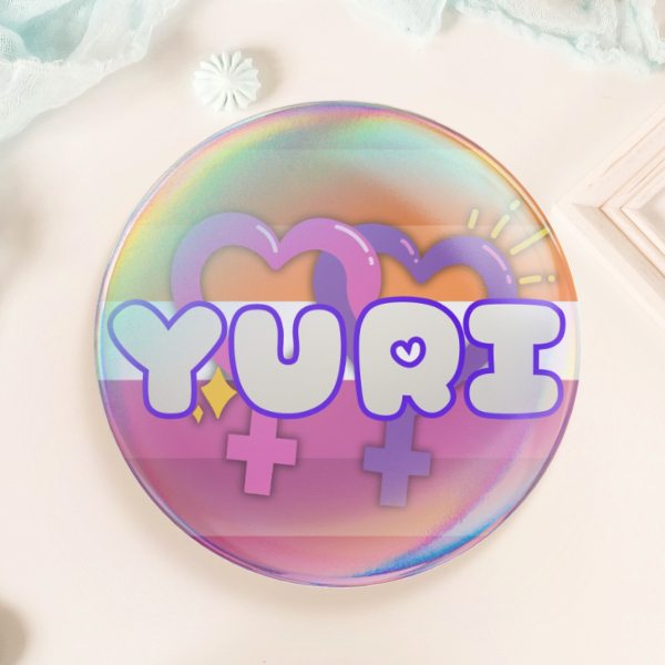 Yuri Lesbian Gay Round Badge (Button Pin)