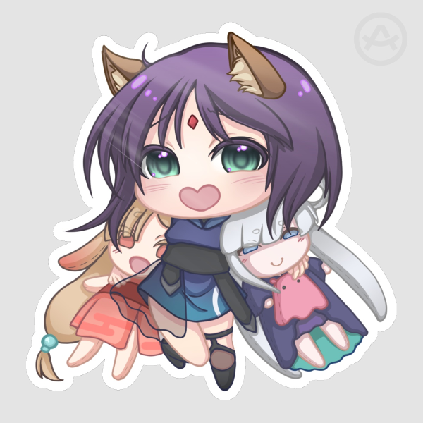 Iroha Sakayori Kaguya Yachiyo Runami Cosmic Princess Kaguya Chibi Sticker