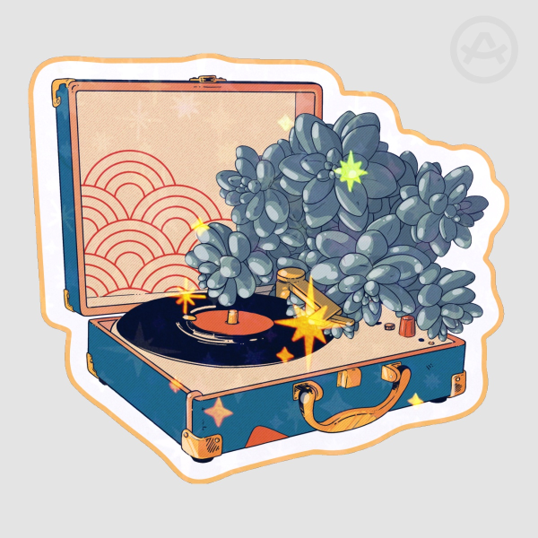 Vintage Succulent Die Cut Sticker