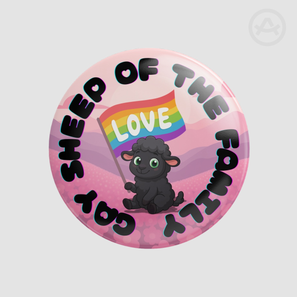 Gay Sheep of the Family Round Badge (Button Pin)