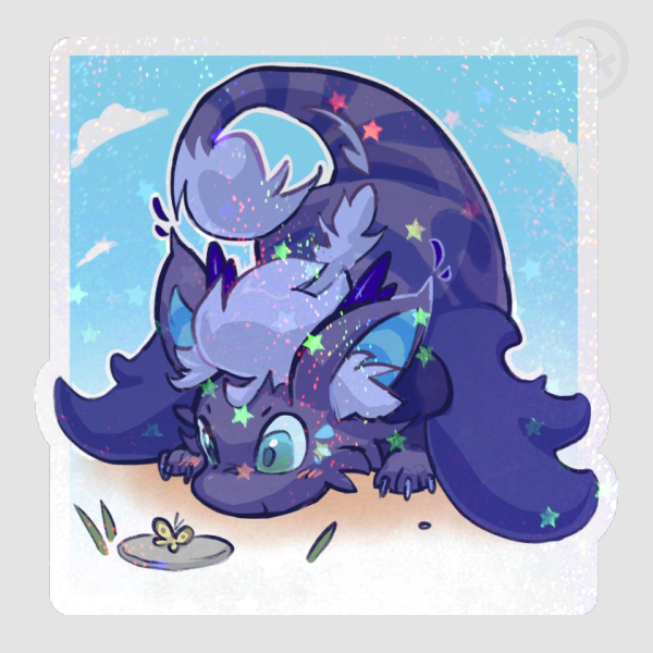 Pouncing Aster - Holographic 2.5" Vinyl Sticker