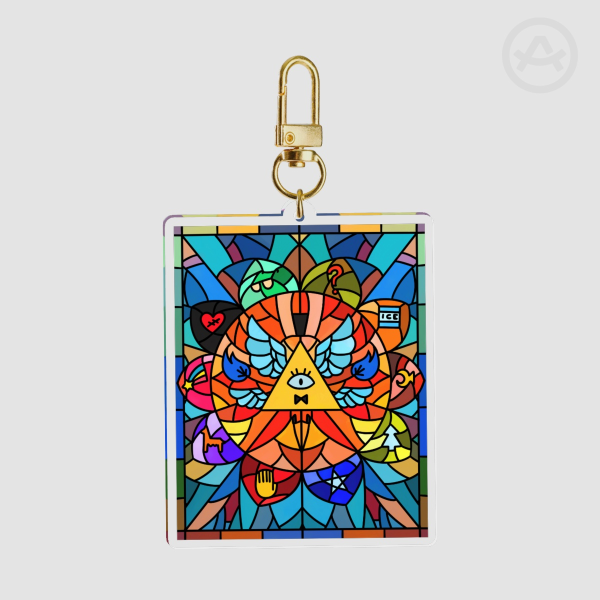 Stained Glass Bill Cipher Acrylic Keychain