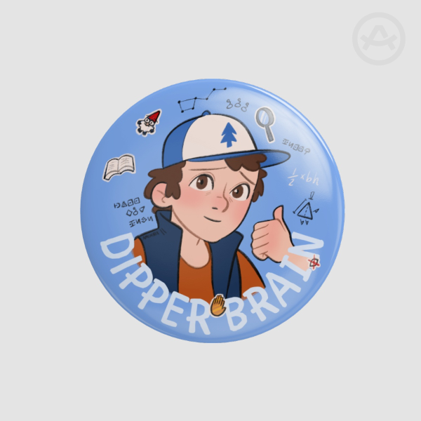 Dipper Brain Badge/Button Pin