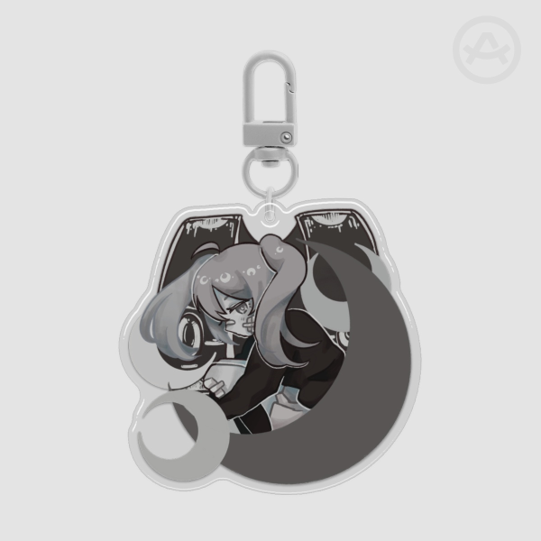 rolling girl keychain