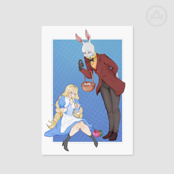 Alice and the white Rabbit | Easter Print