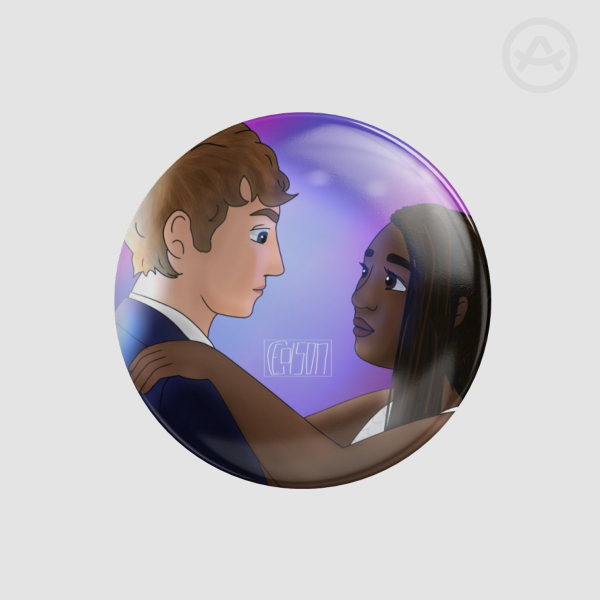 Percy & Annabeth Round Badges (Button Pins)