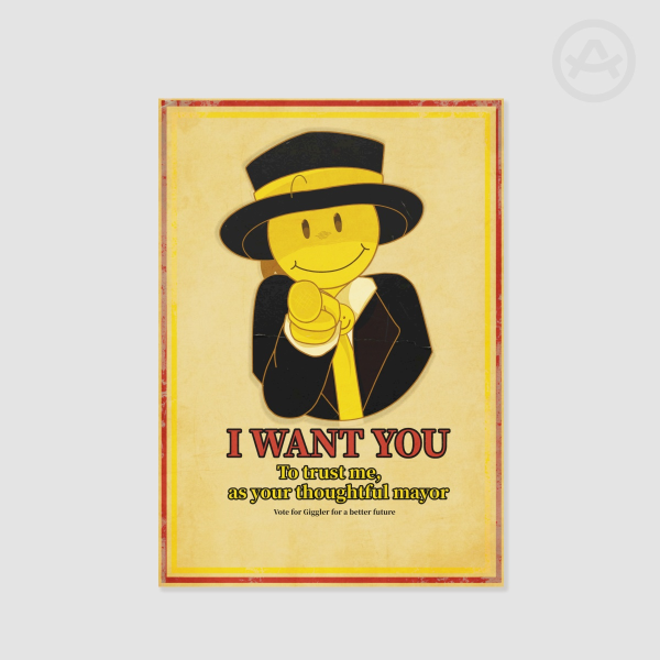 Vote For Giggler! 🎩🙂 Glaggleland poster