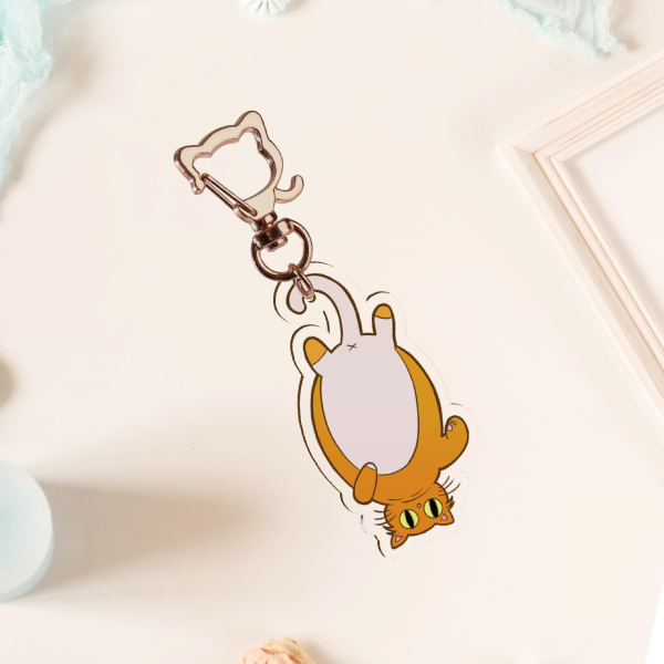 Lazy Cat Clear Acrylic Keychains
