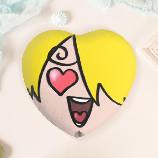 Sanji Heart Shape Plush Badge