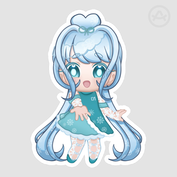 Snow Miku 2027 Hatsune Miku Vocaloid Chibi Sticker