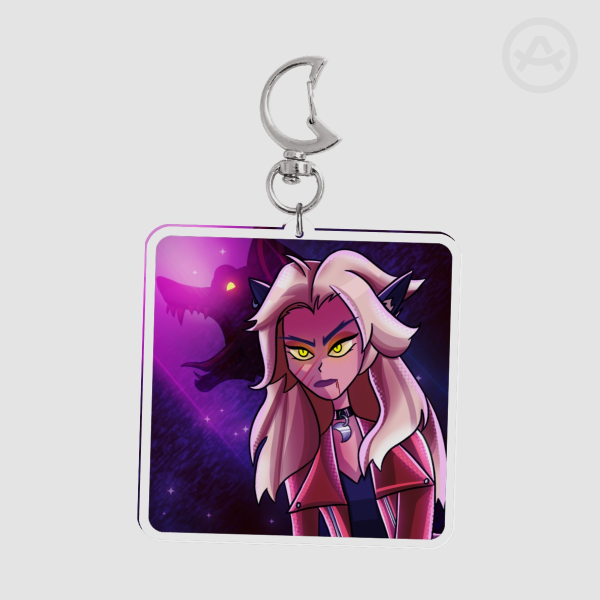 Silver Deadlock Square Keychain