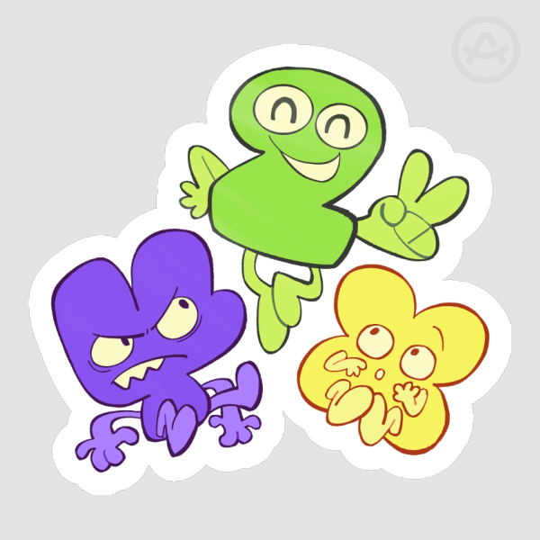 Four, X and Two Algebraliens Sticker [BFDI]