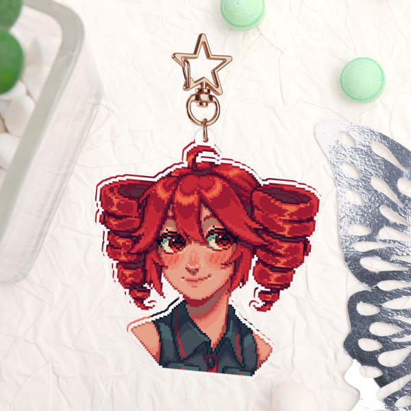 Pixel Teto Colored Clear Acrylic Keychains | Vocaloid