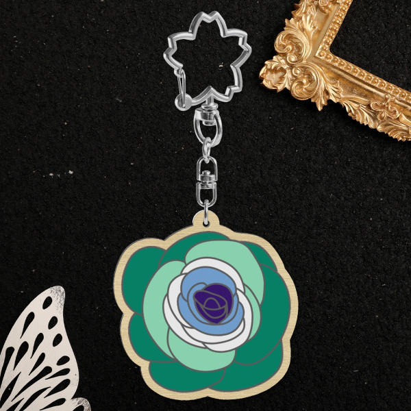 Gay Rose Wood Keychain