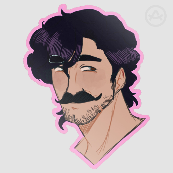 Warfstache Sticker
