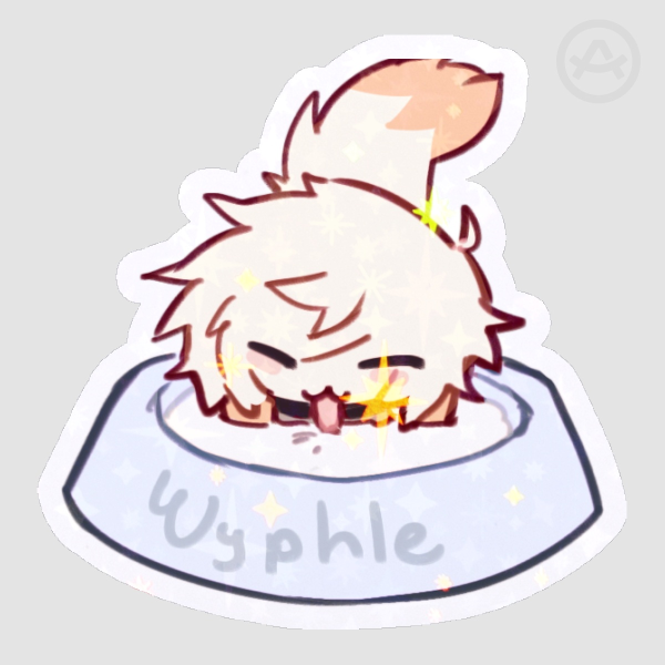 Wyppy in a bowl of milk sticker