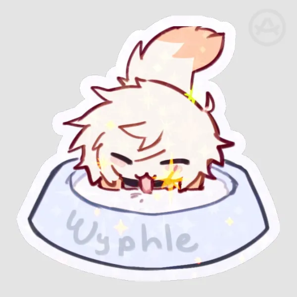 Wyppy in a bowl of milk sticker