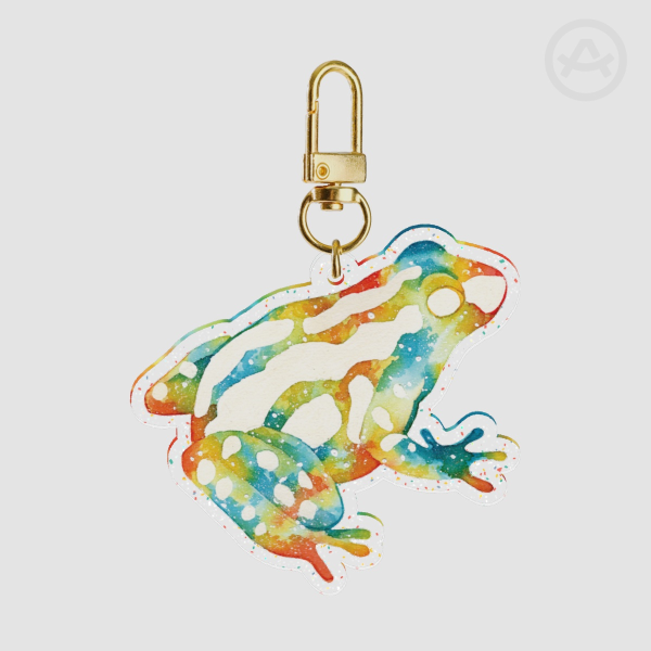 Galaxy Frog Glitter Acrylic Keychains