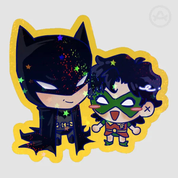Batman and Dink - Colored Edge Die Cut Stickers