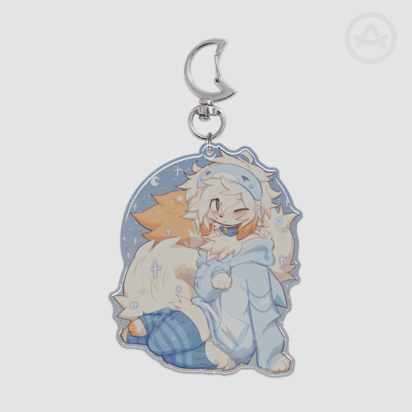 Sleepy furry wypher 8cm epoxy keychain