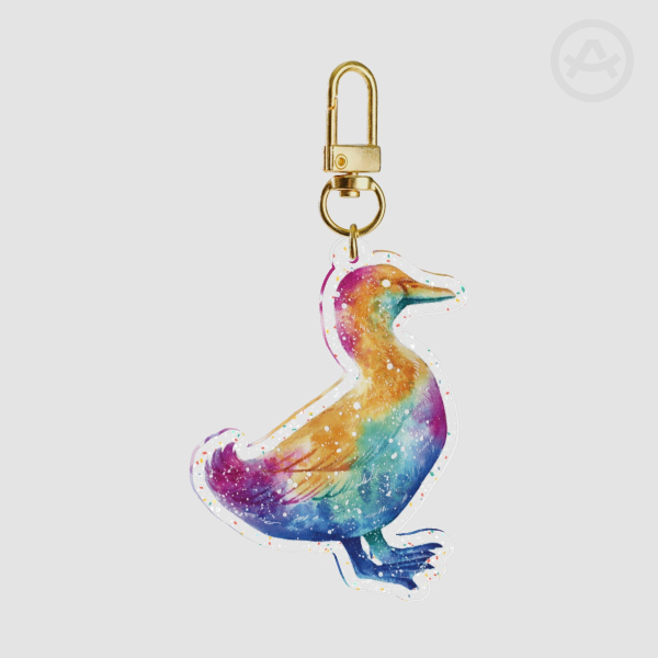 Galaxy Duck Glitter Acrylic Keychains