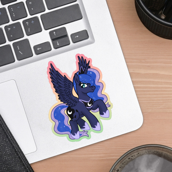 Night Princess Colored Edge Die Cut Stickers