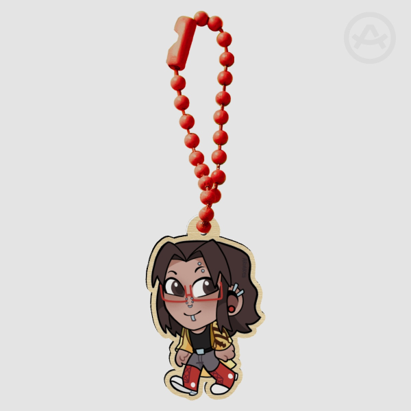 "Mini" Adrian CoffeeKick Wood Keychain