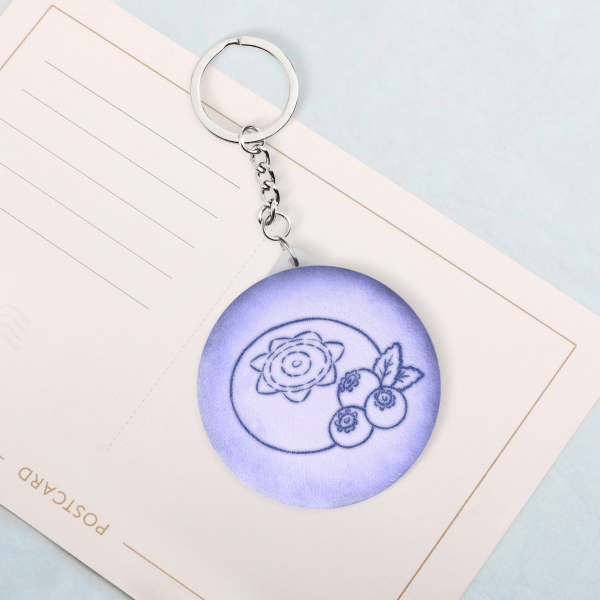 Blueberries | Plush Badge Mirror Keychains