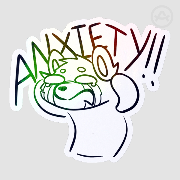 Anxious Red Panda Die Cut Sticker