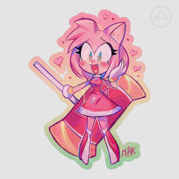 Amy rose Colored Edge Die Cut Stickers